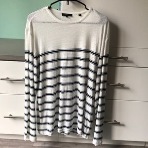 Striped linen men’s large Vince long sleeve shirt